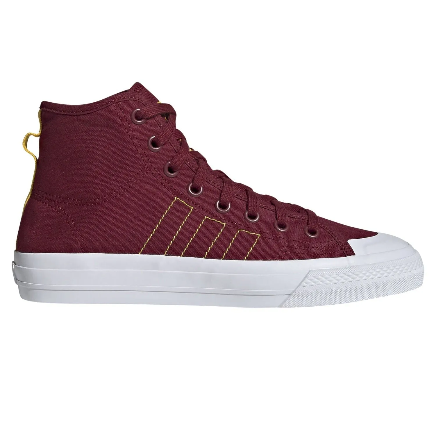 adidas Originals Nizza Hi RF Shoes - Burgundy/Yellow