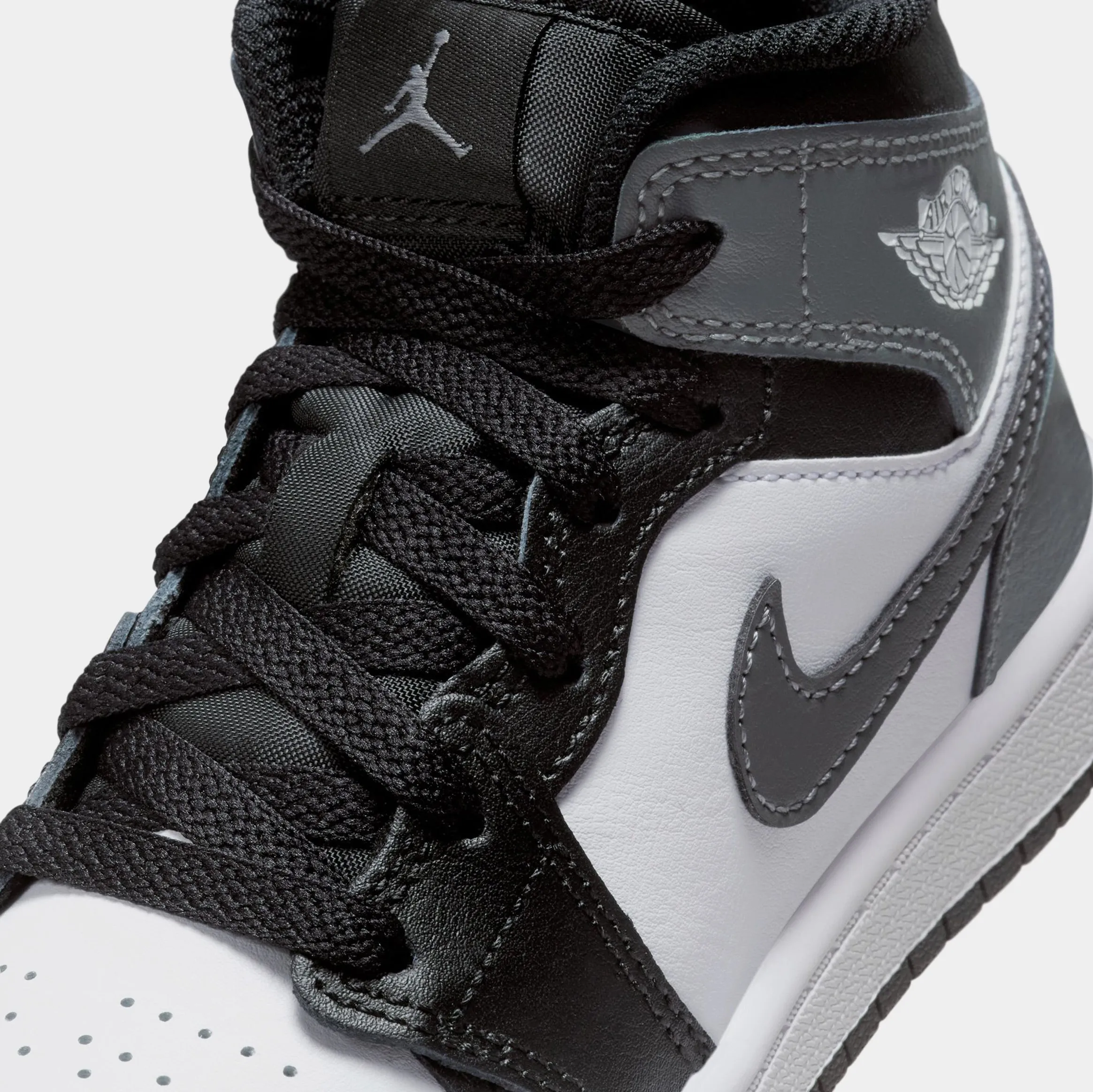 Air Jordan 1 Mid Iron Grey Preschool Lifestyle Shoes (Black/White/Iron Grey)