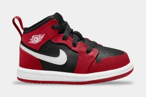 Air Jordan 1 Retro Mid Infant Toddler Lifestyle Shoes (Black/Gym Red)