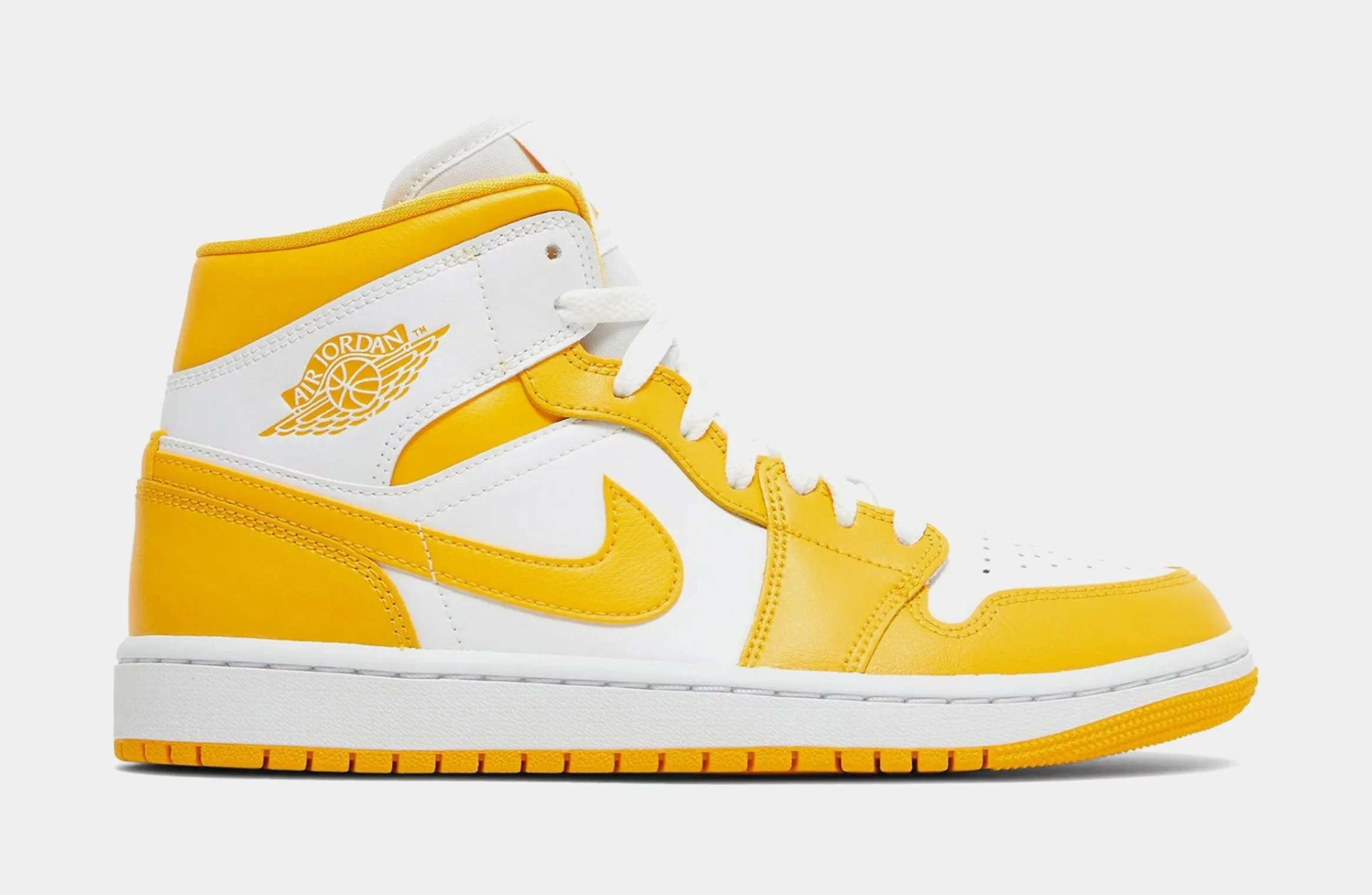 Air Jordan 1 Retro Mid University Gold Womens Lifestyle Shoes (White/Yellow) Free Shipping