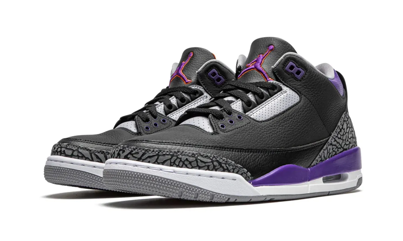 AIR JORDAN 3 RETRO BLACK COURT PURPE