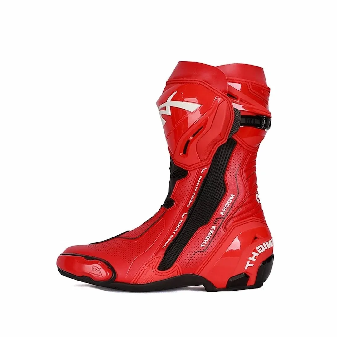 Allgoal Red Motorcycle Riding Boots