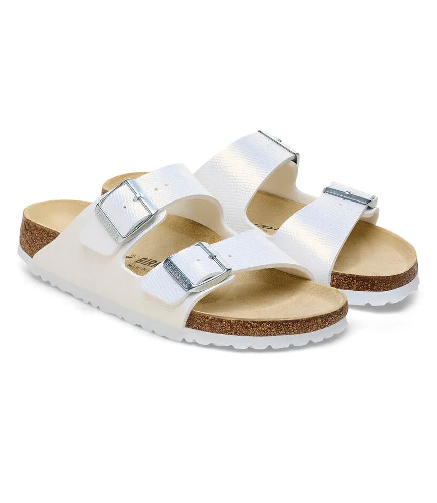 Arizona in Lizard White Birko-Flor Narrow Width by Birkenstock