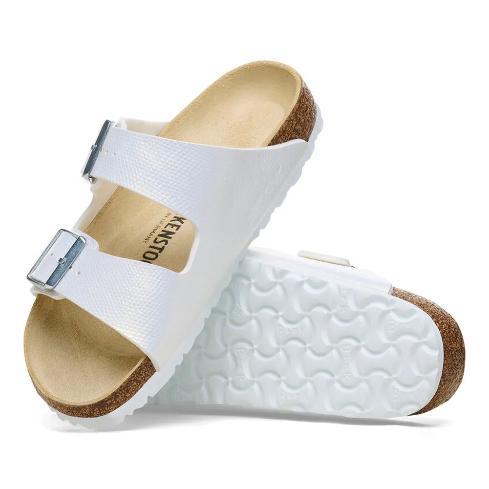 Arizona in Lizard White Birko-Flor Narrow Width by Birkenstock