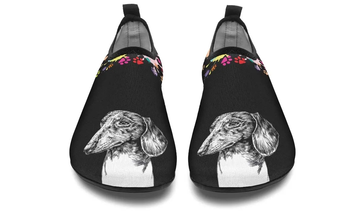 Artsy Dachshund Aqua Barefoot Shoes