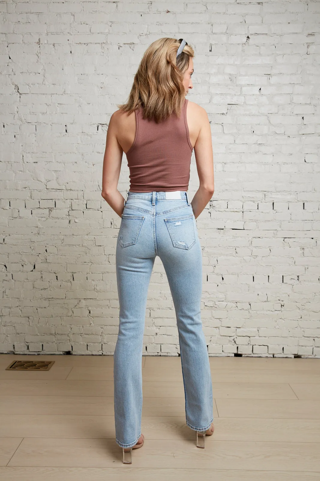 Asher Light Wash Denim Flares