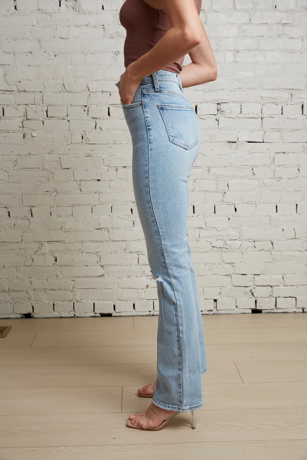 Asher Light Wash Denim Flares