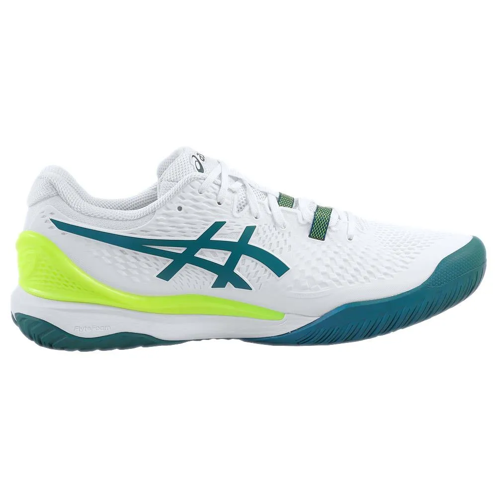 Asics Men's Gel-Resolution 9 - Wide 2E - White/Restful Teal