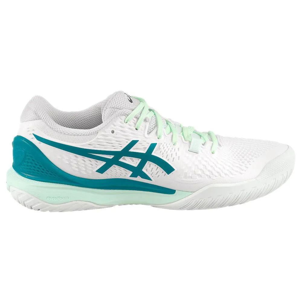 Asics Women's Gel-Resolution 9 - White/Teal Blue