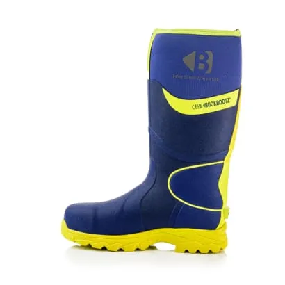 BBZ8000 Buckbootz S5 360° High Visibility Neoprene/Rubber Safety Wellington Boot with Ankle Protection - Ultimate Safety Wellington Boot