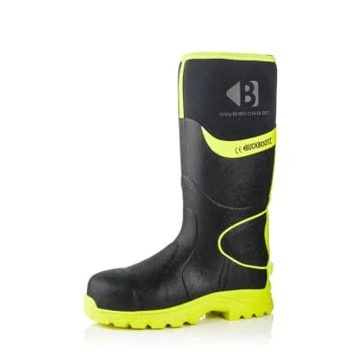 BBZ8000 Buckbootz S5 360° High Visibility Neoprene/Rubber Safety Wellington Boot with Ankle Protection - Ultimate Safety Wellington Boot