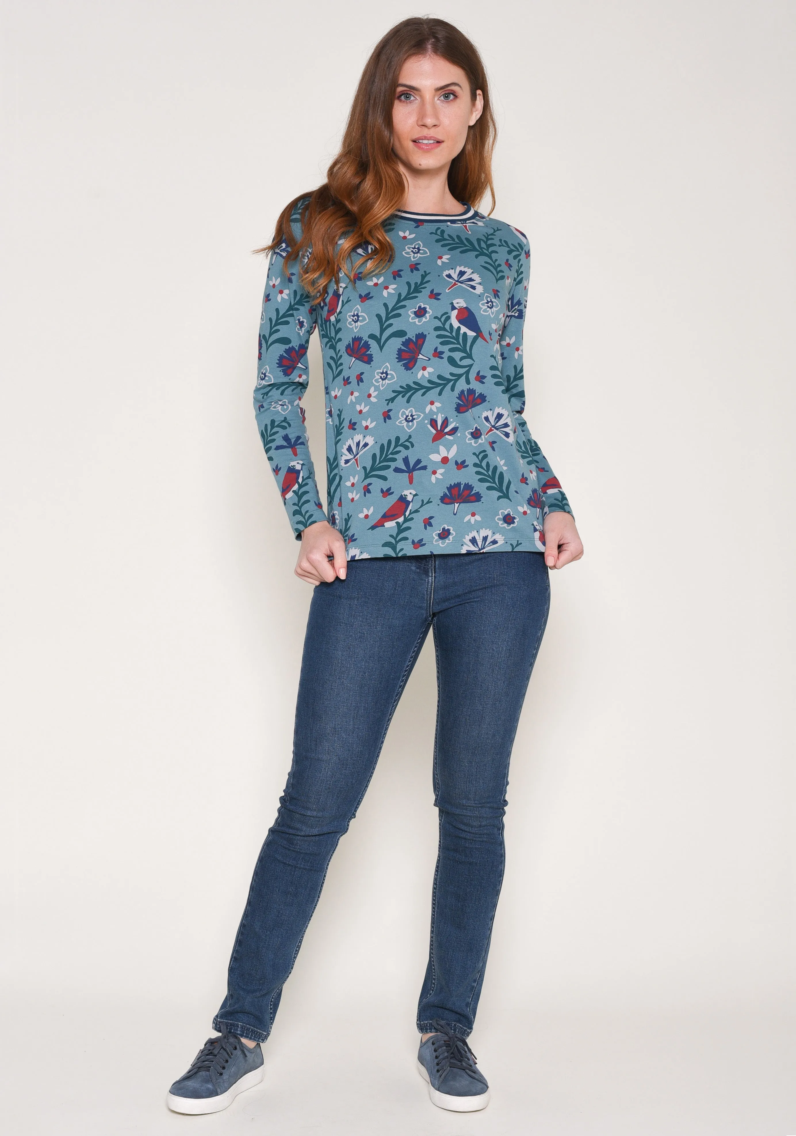 Birds Blossom Long Sleeve Tee