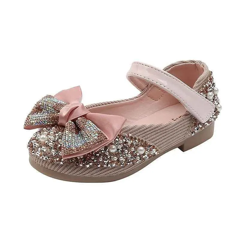 Children's Casual Shoes - Rhinestone Leather with Sequins and Bowknot - H06262