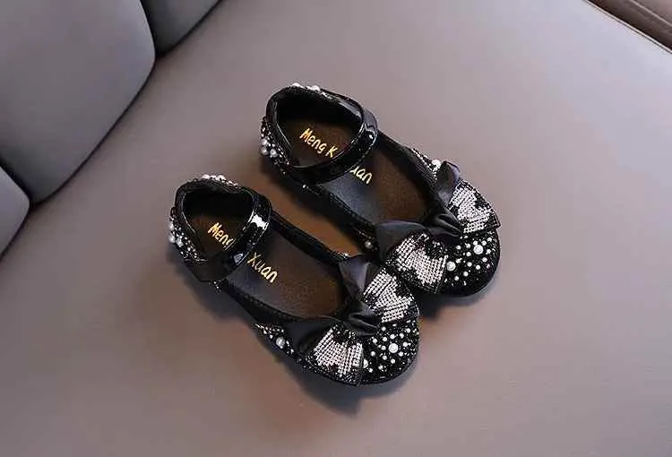 Children's Casual Shoes - Rhinestone Leather with Sequins and Bowknot - H06262