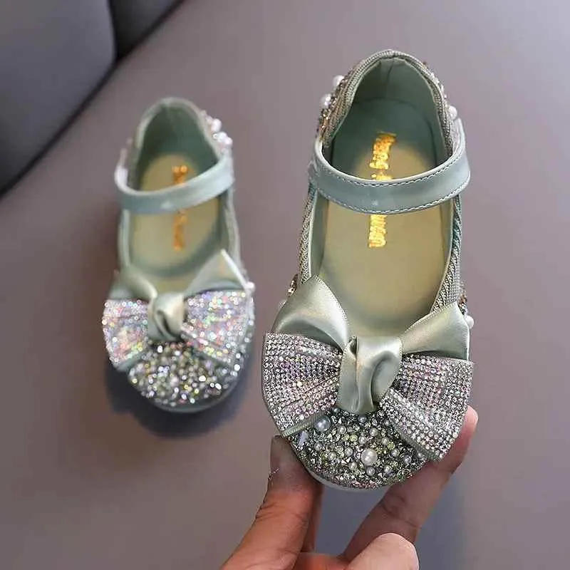 Children's Casual Shoes - Rhinestone Leather with Sequins and Bowknot - H06262