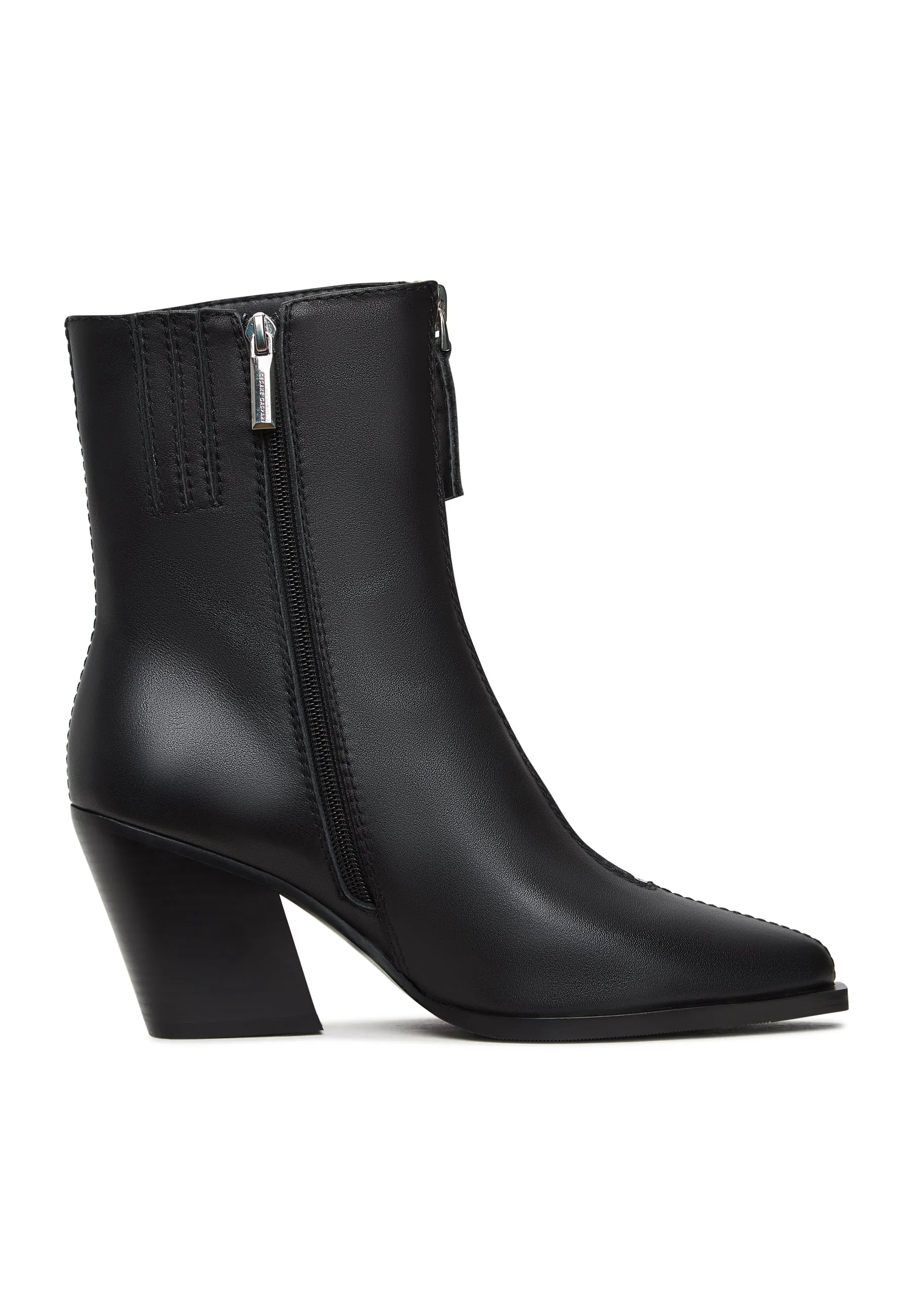 Elegant Zipper Heel Boots Regi - Black