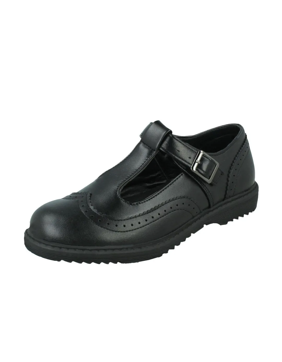 Girls Spot On Brogue School Shoes