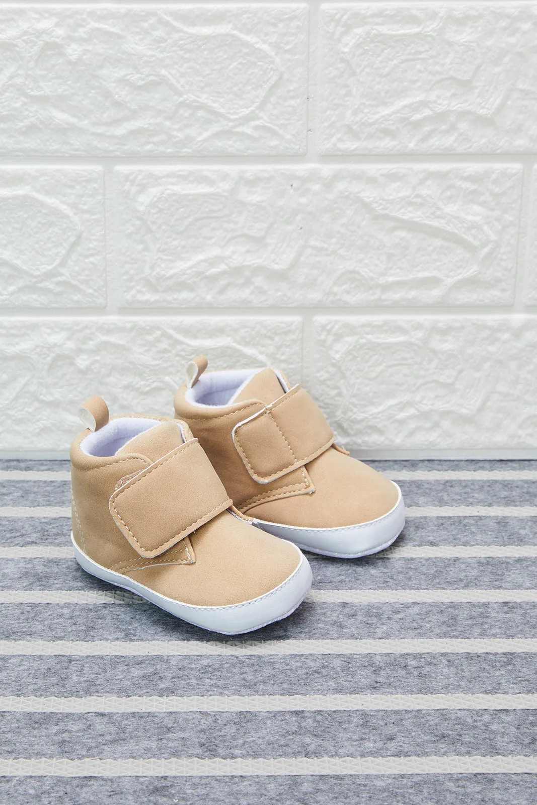 Infants Brown High-Cut Pram Shoe