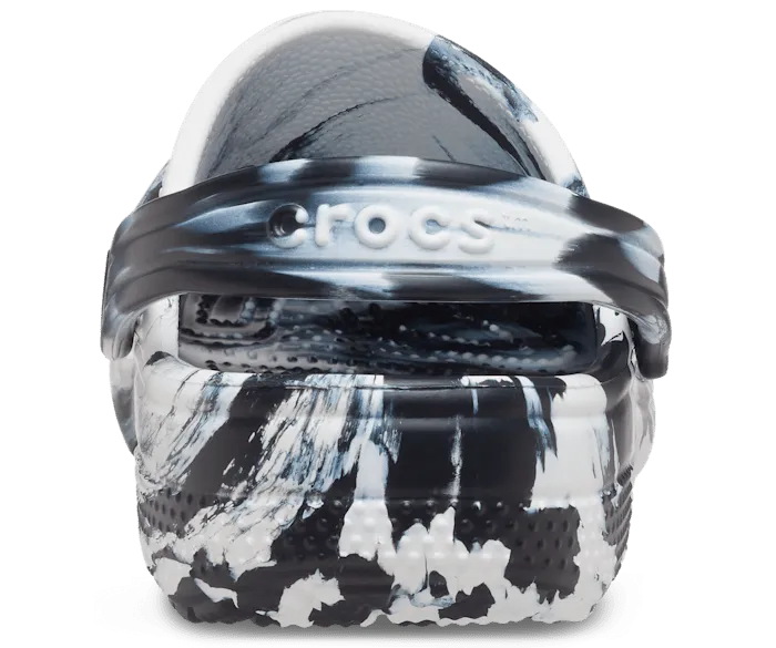 Kids' Classic Marbled Clog - Black/White