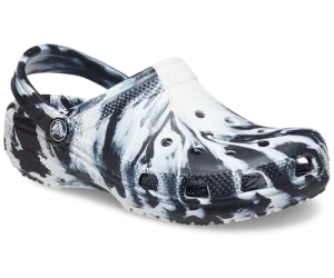 Kids' Classic Marbled Clog - Black/White