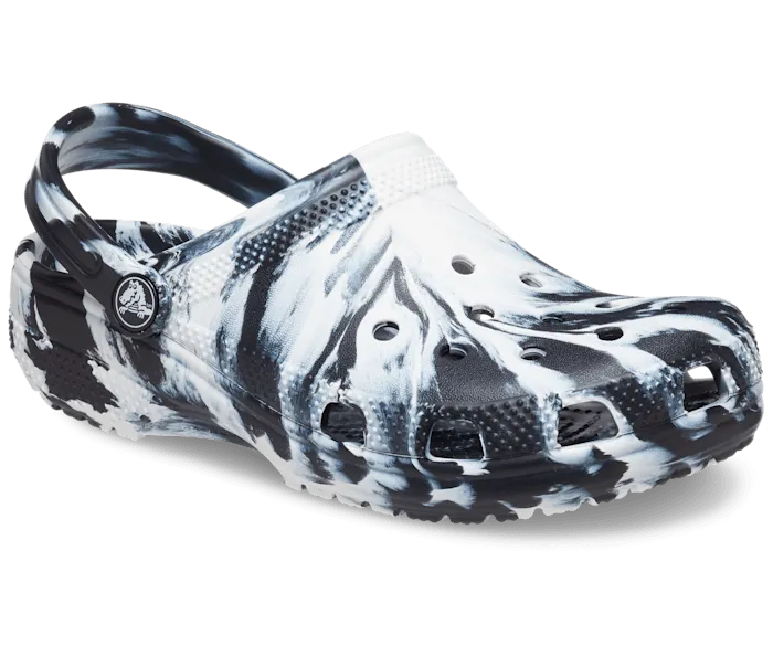 Kids' Classic Marbled Clog - Black/White