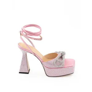 MACH & MACH Chic Pink Leather Platforms for Elevated Style