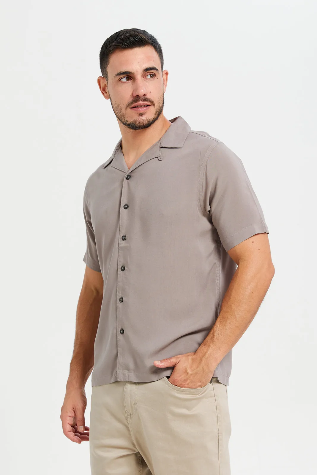 Men Beige Resort Shirt