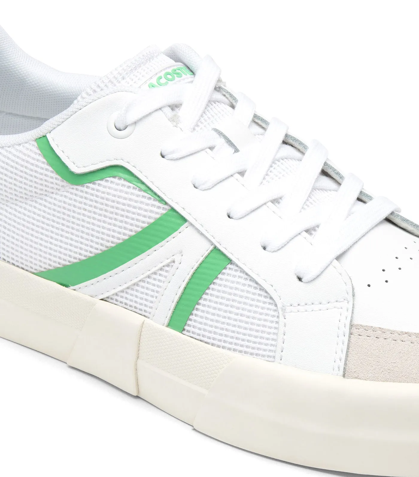 Men's L004 Contrasted Accent Trainers White/Off White