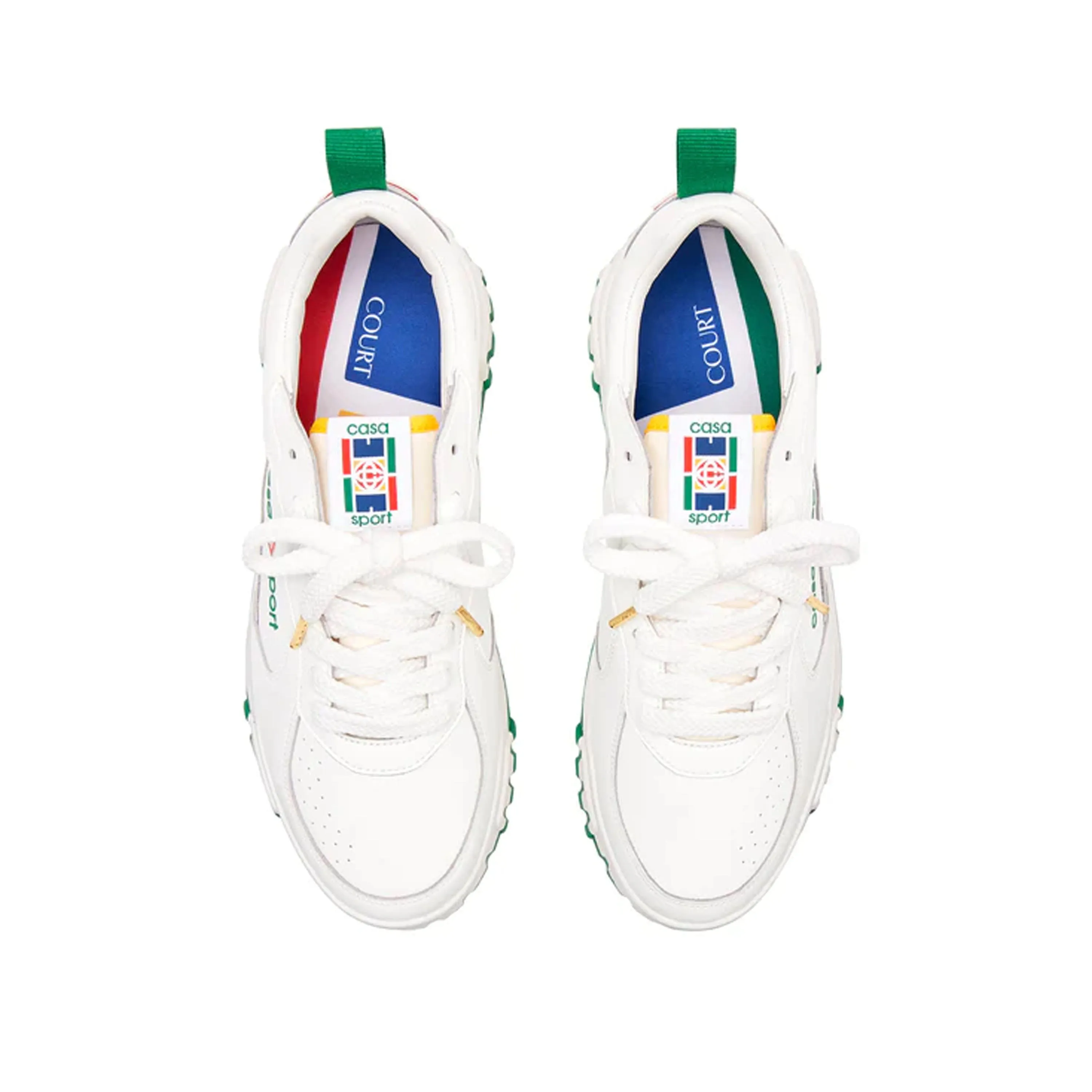 Mens The Court White & Green Sneaker