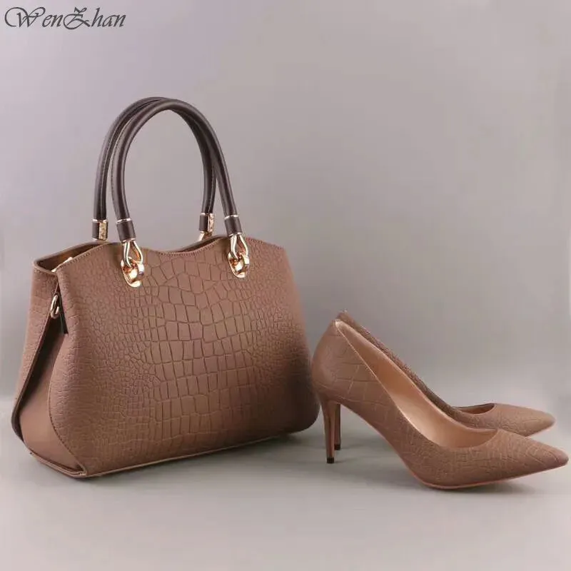 Mkisheels High Heels Women Sexy Pumps With Handbag Sets