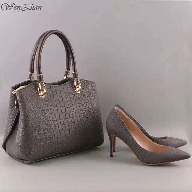 Mkisheels High Heels Women Sexy Pumps With Handbag Sets