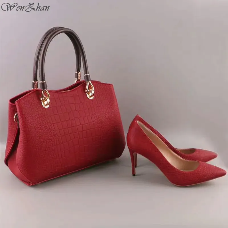 Mkisheels High Heels Women Sexy Pumps With Handbag Sets