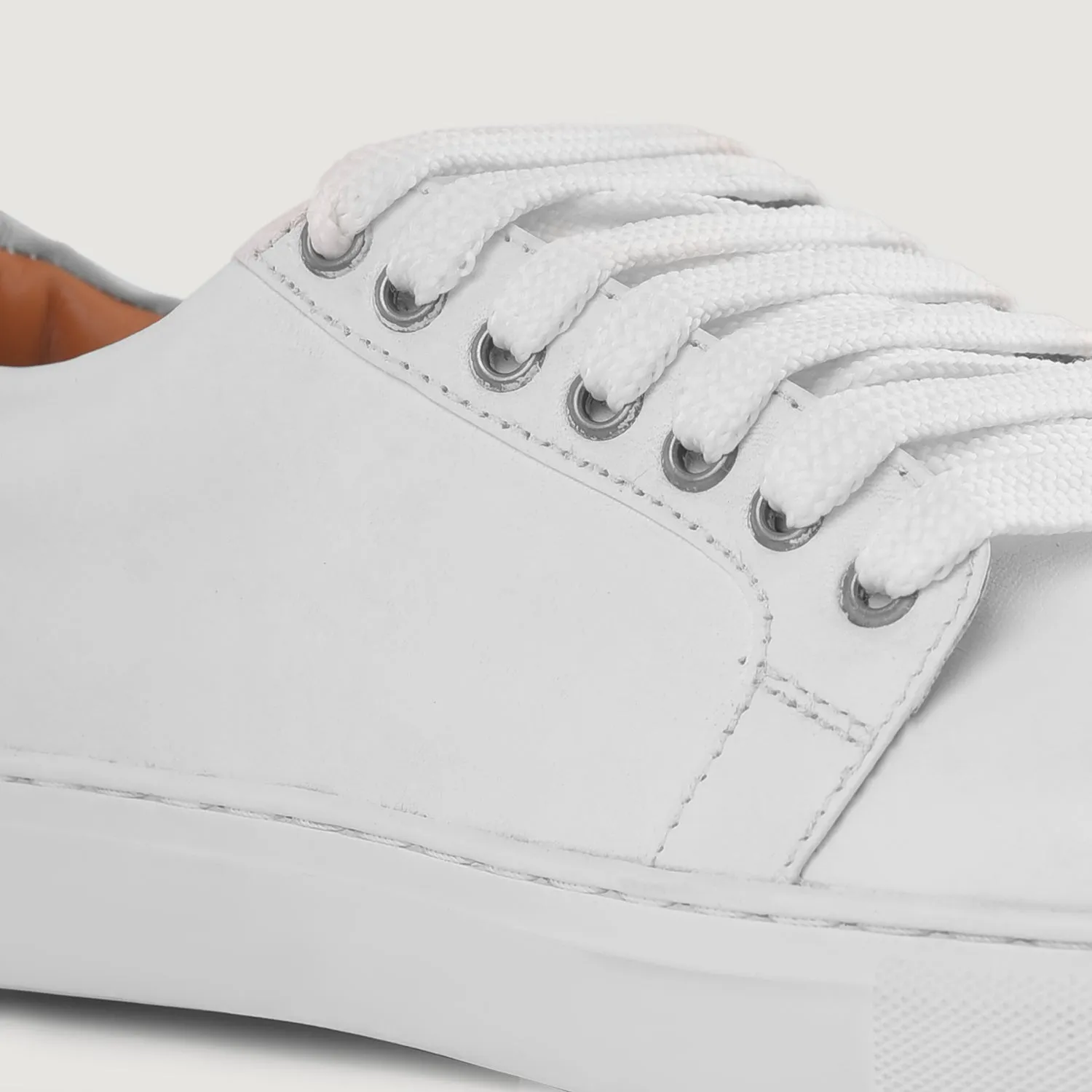 Murphy Low Top White Leather Sneakers