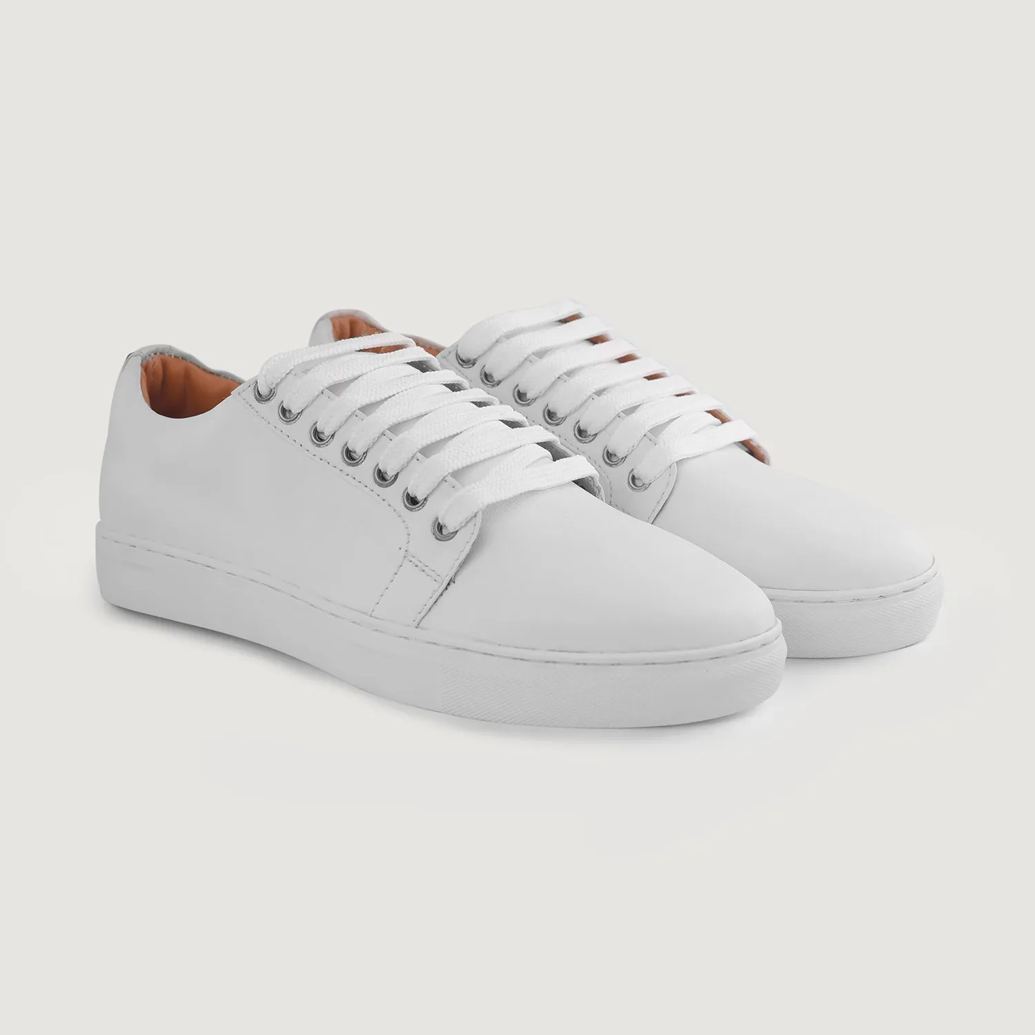 Murphy Low Top White Leather Sneakers