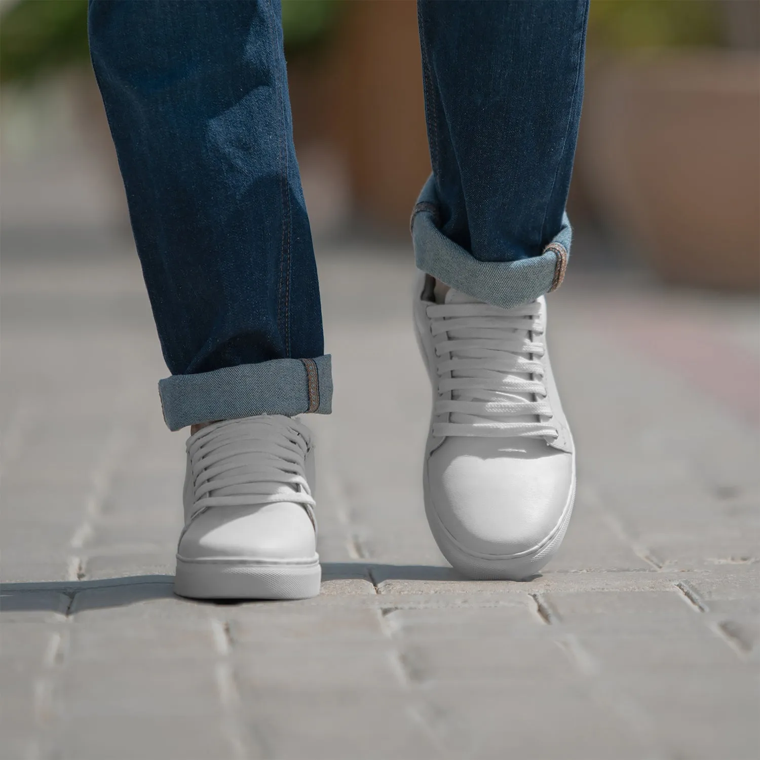 Murphy Low Top White Leather Sneakers