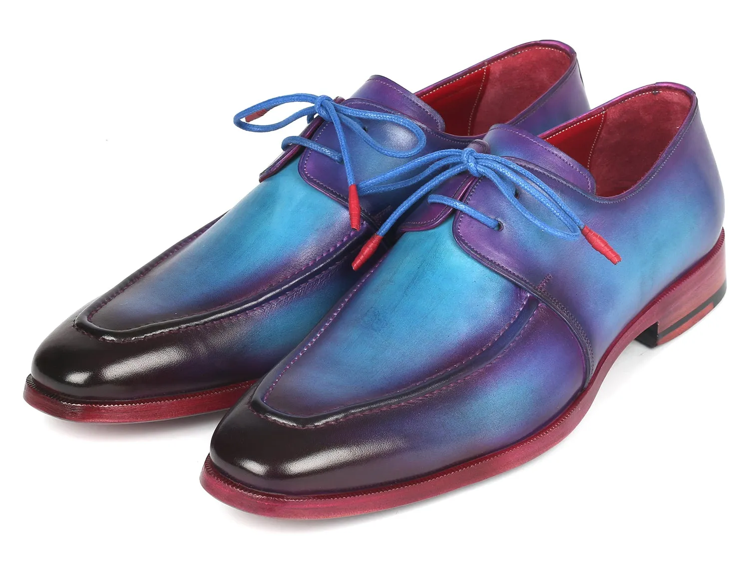 Paul Parkman Turquoise & Purple Derby Shoes