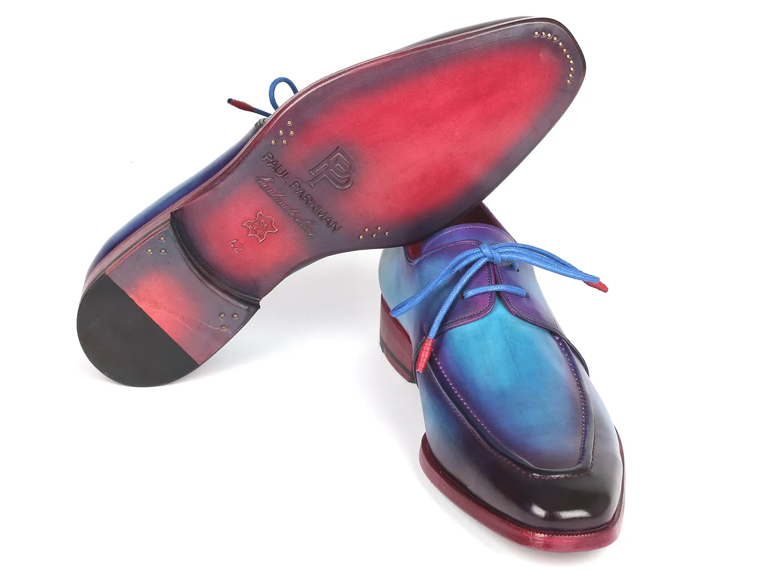 Paul Parkman Turquoise & Purple Derby Shoes