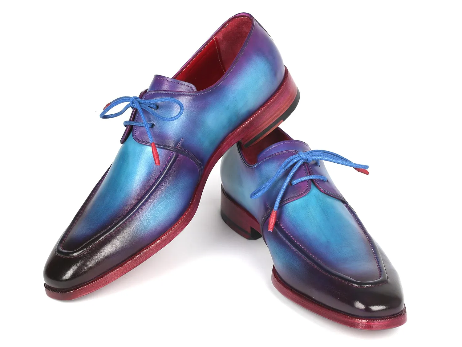 Paul Parkman Turquoise & Purple Derby Shoes