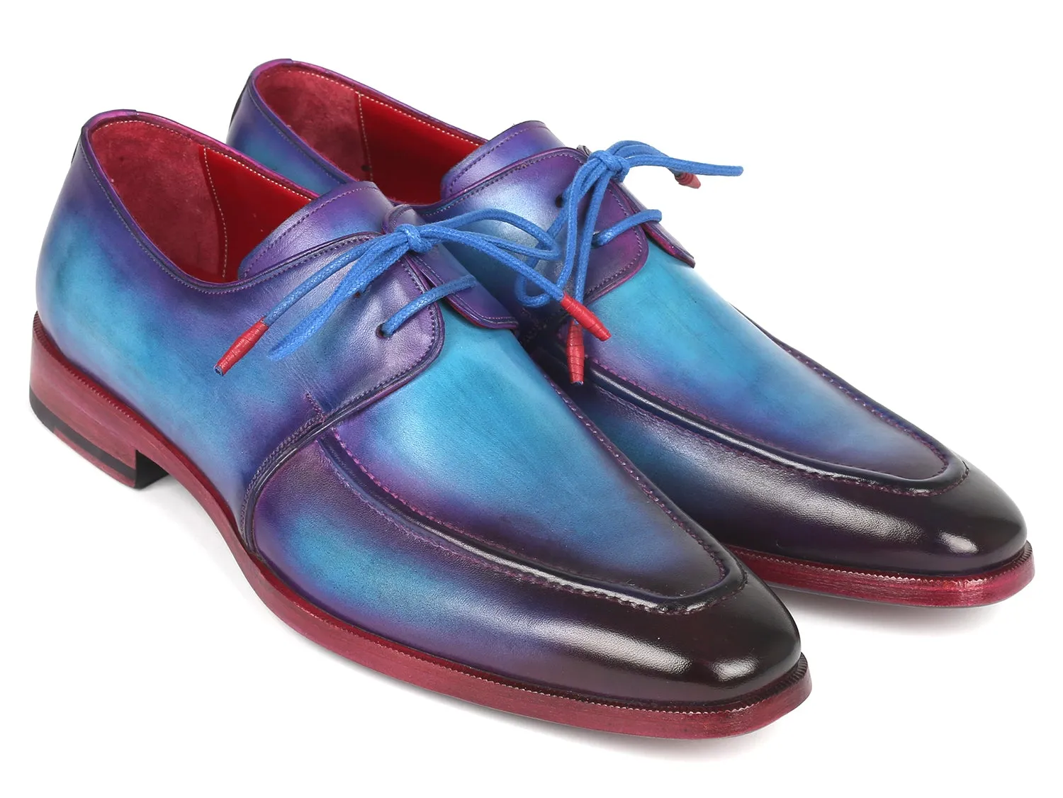 Paul Parkman Turquoise & Purple Derby Shoes