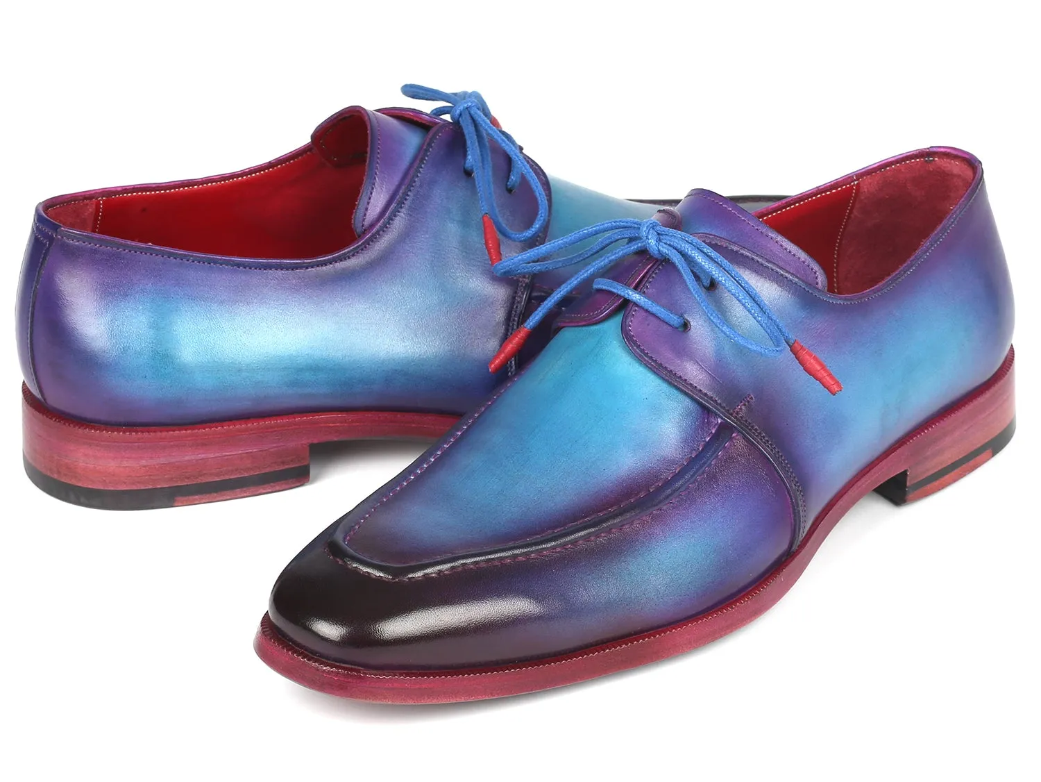 Paul Parkman Turquoise & Purple Derby Shoes