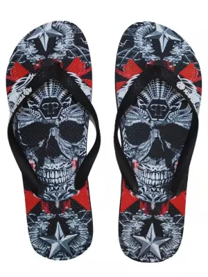 Philipp Plein Multicolor Graphic Flip Flops for Women