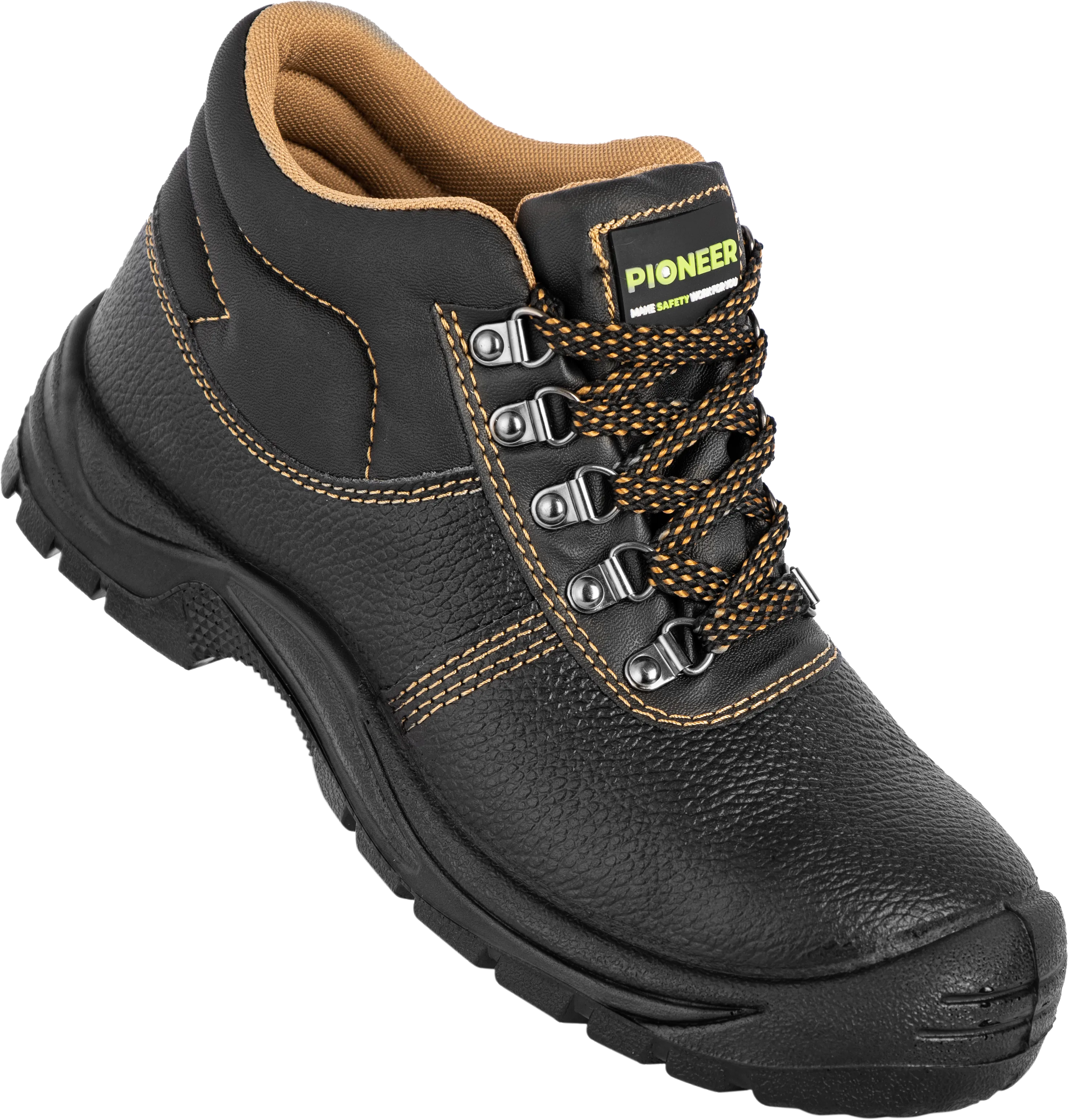 Pioneer Black 200J steel toe cap   steel midsole safety boots