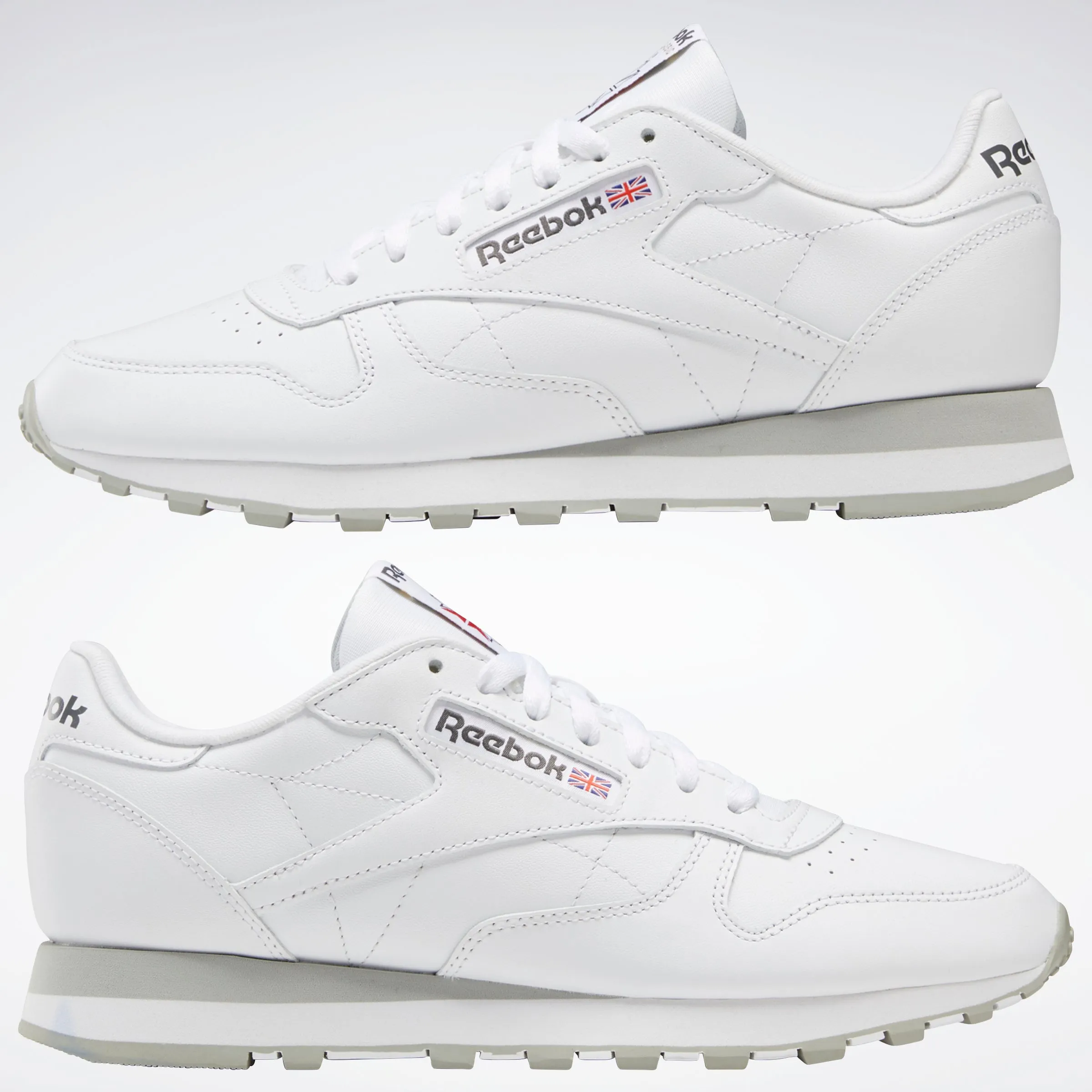 Reebok Footwear Men Classic Leather Shoes Ftwwht/Pugry3/Purgry