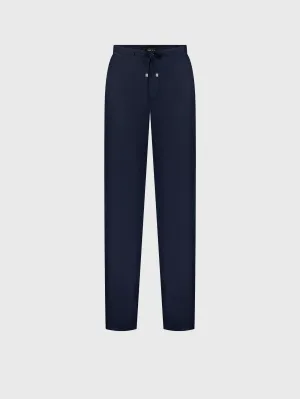 Slim Fit Linen Trousers with Diagonal Pockets