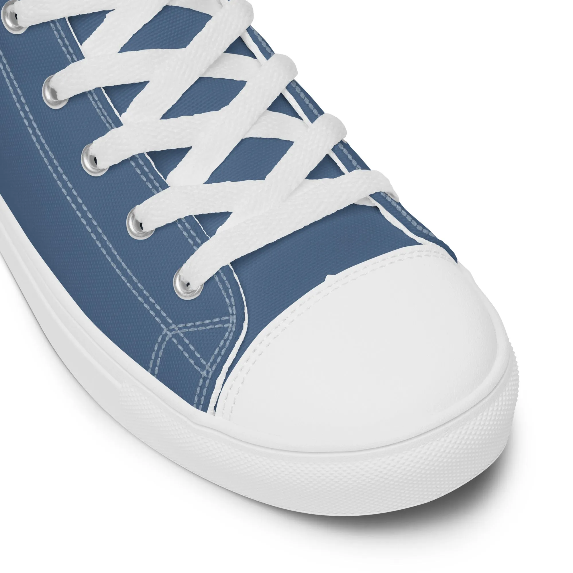 Snooty Fox Art Women’s High Top Canvas Shoes - Blue Perennial