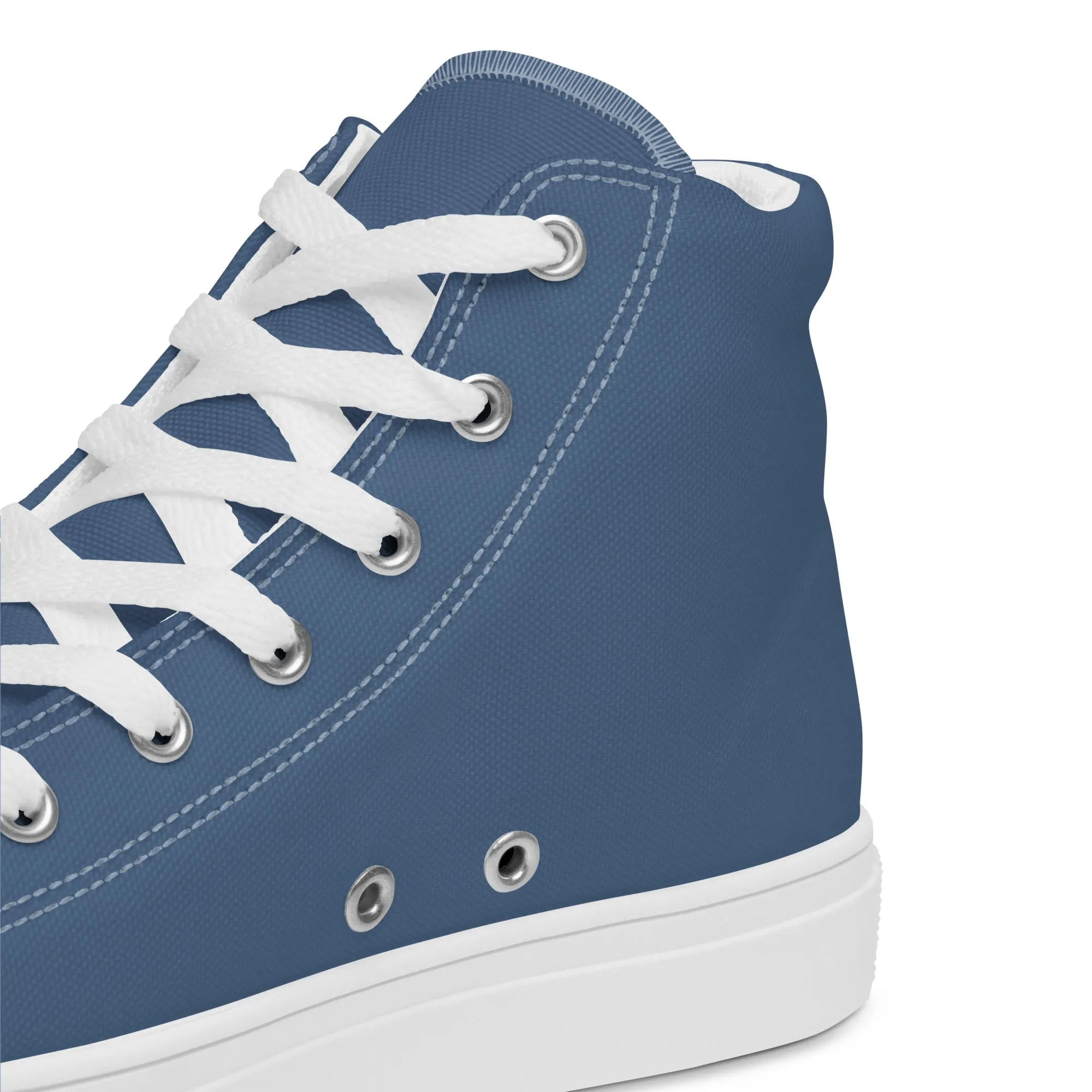 Snooty Fox Art Women’s High Top Canvas Shoes - Blue Perennial