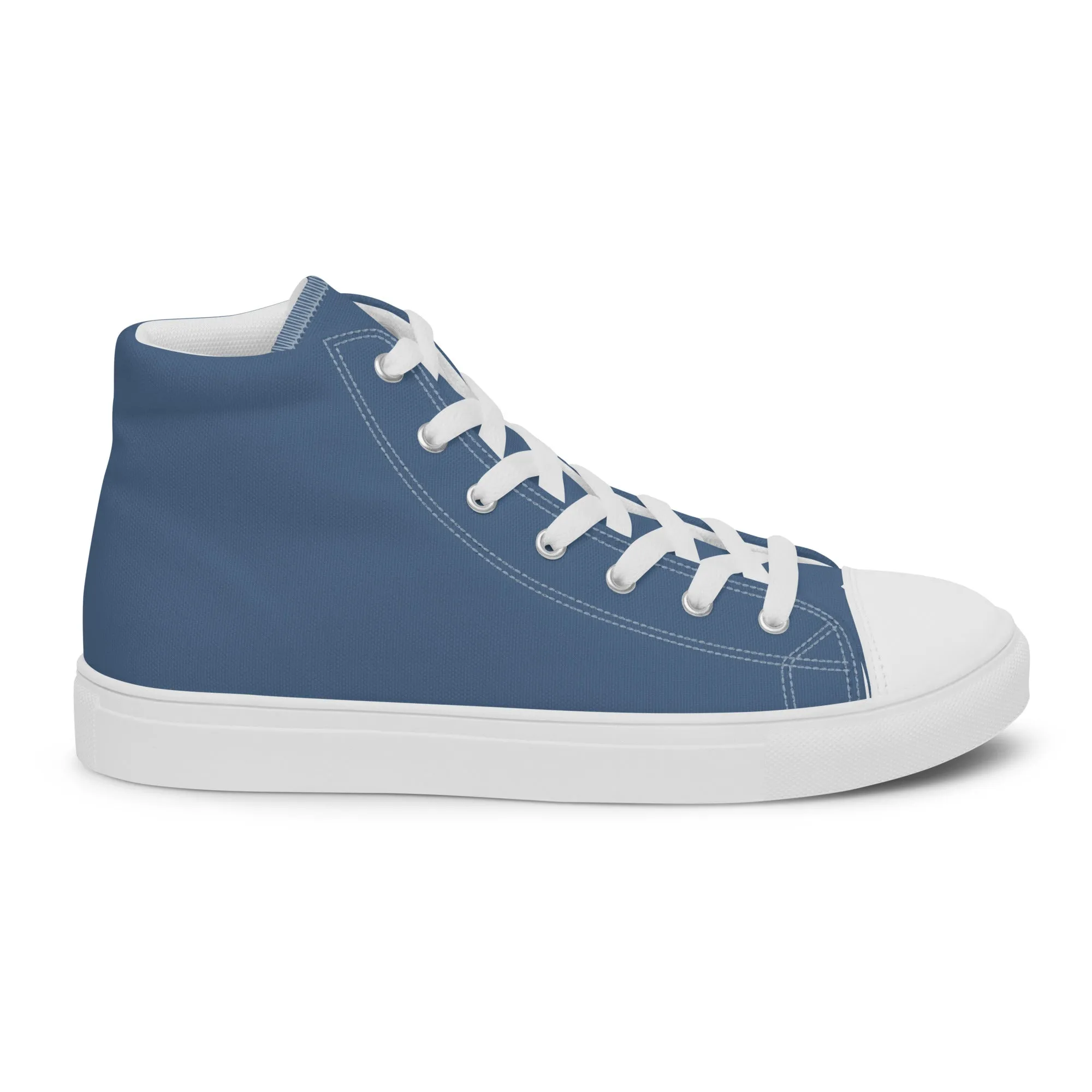 Snooty Fox Art Women’s High Top Canvas Shoes - Blue Perennial