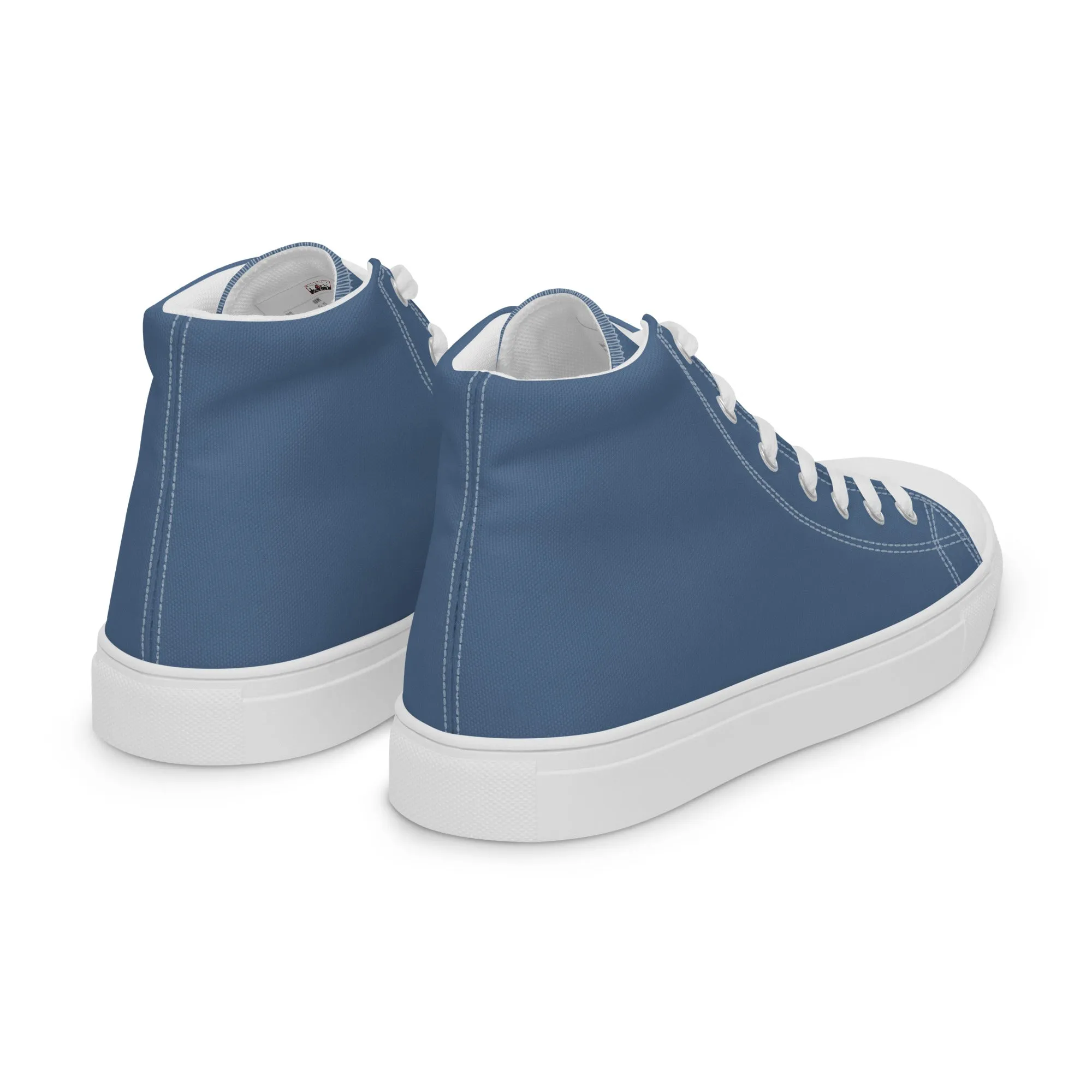 Snooty Fox Art Women’s High Top Canvas Shoes - Blue Perennial