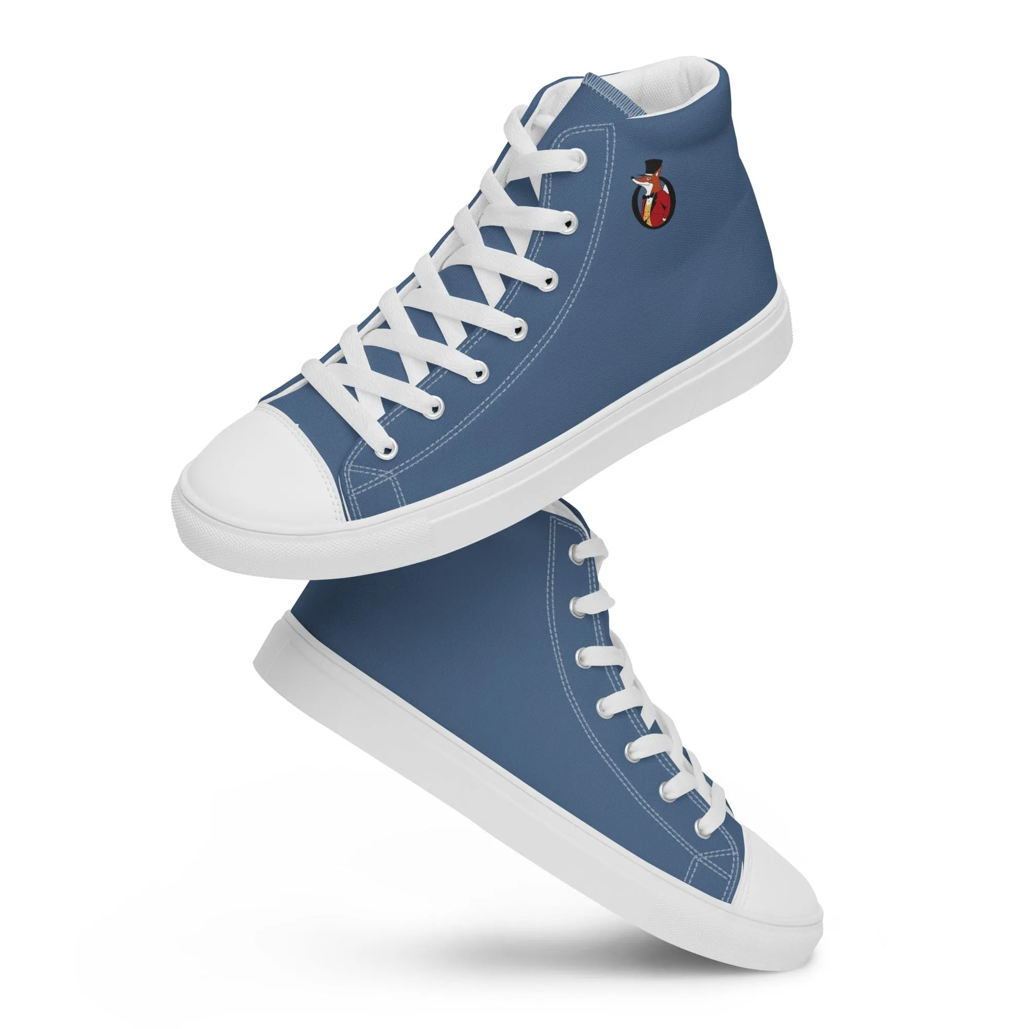 Snooty Fox Art Women’s High Top Canvas Shoes - Blue Perennial