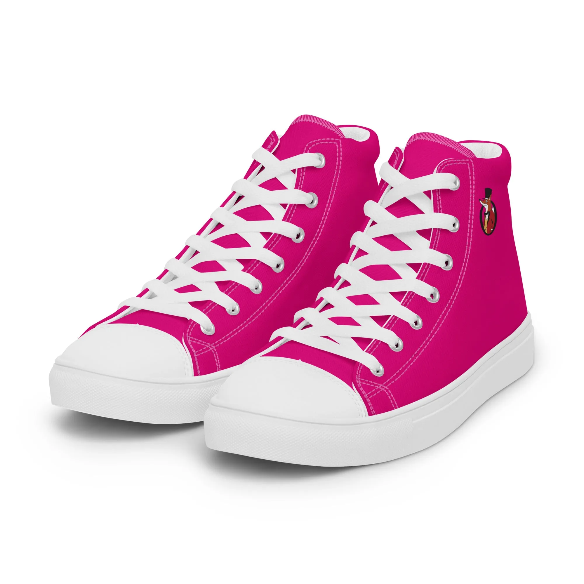 Snooty Fox Art Women’s High Top Canvas Shoes - Mexico Pink